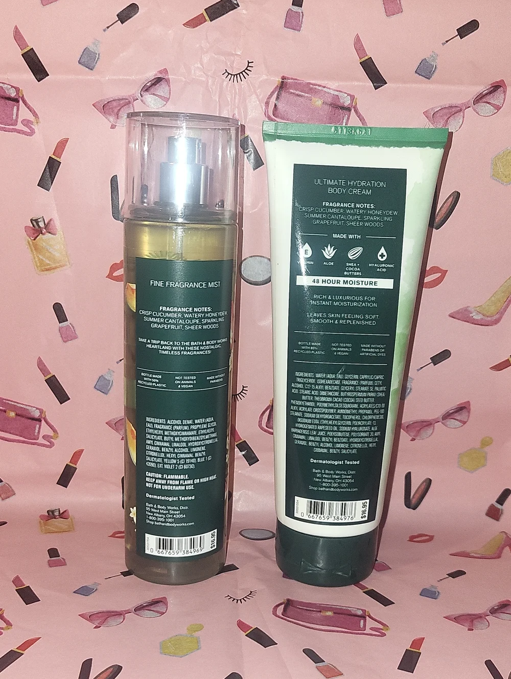Bath & Body Works 2 Pc. Cucumber Melon Set Mist & Body Cream NEW Full Size